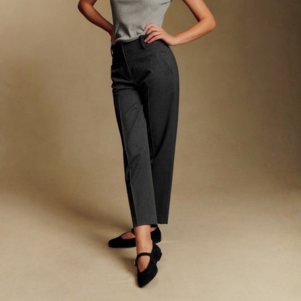 NWT Sézane Gustavo Trousers, Size 40 (US 8), in Mottled Grey